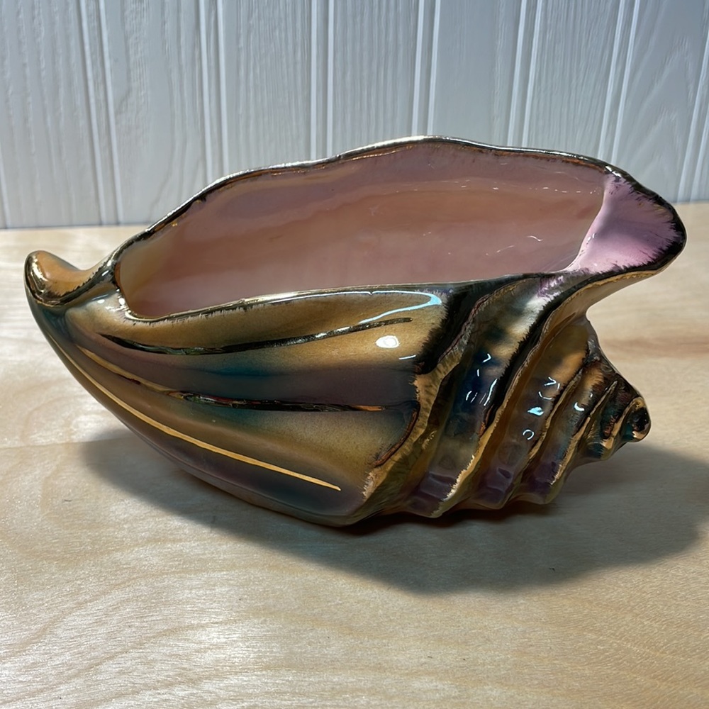 Vintage Mid-Century Modern Ceramic Sea Shell Planter